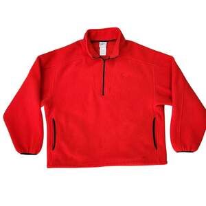 Vintage 90s Speedo half zip fleece pullover red size L